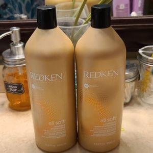 Redken all soft shampoo and conditioner liter